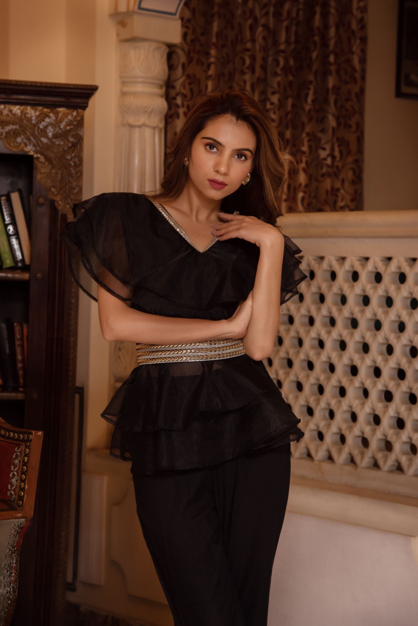 Arya Black Organza Coord Set