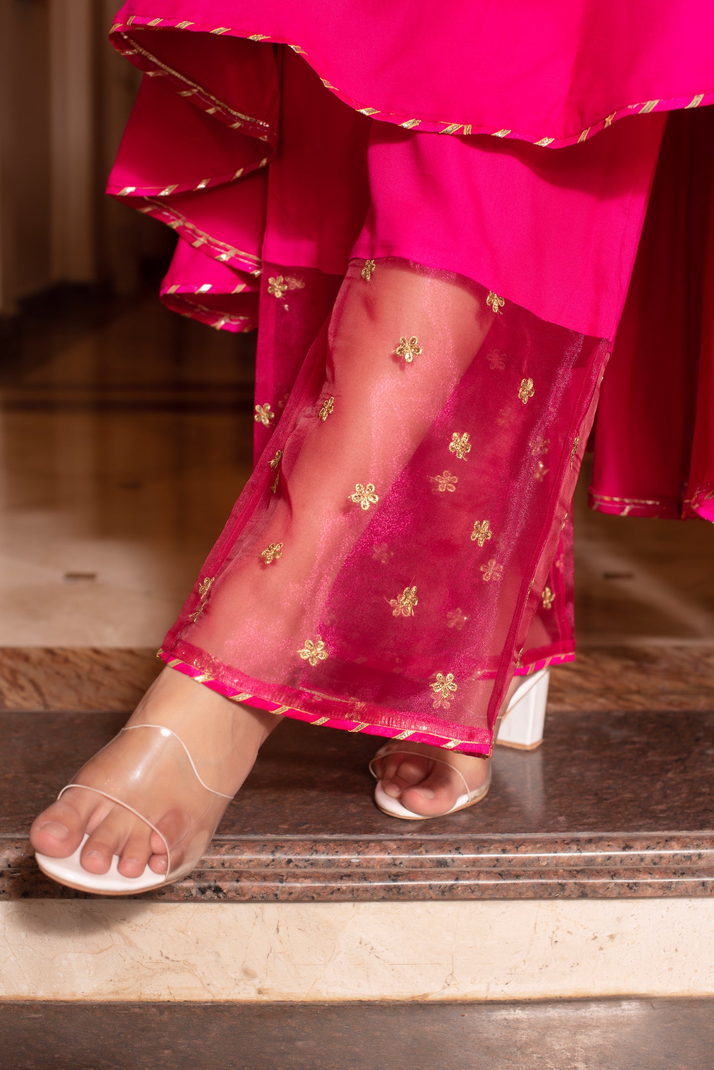 Rani Rayon Embroidered Sequined Anarkali Suit Set