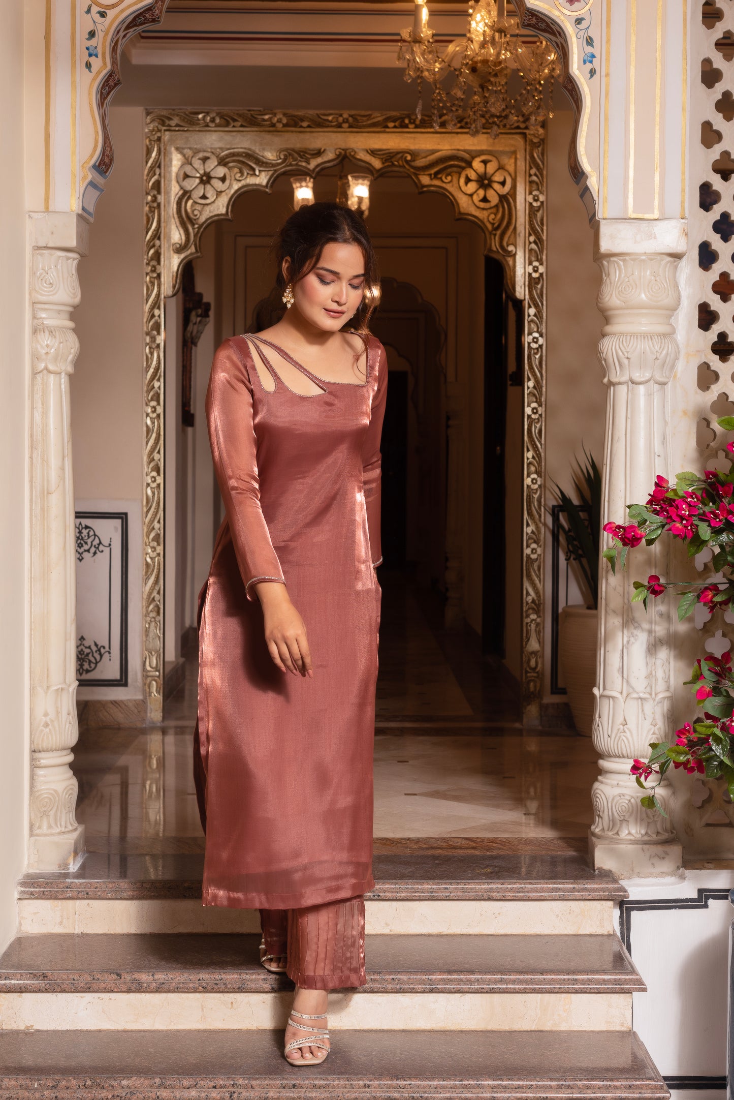 Rosegold Handwork Straight Suit Set