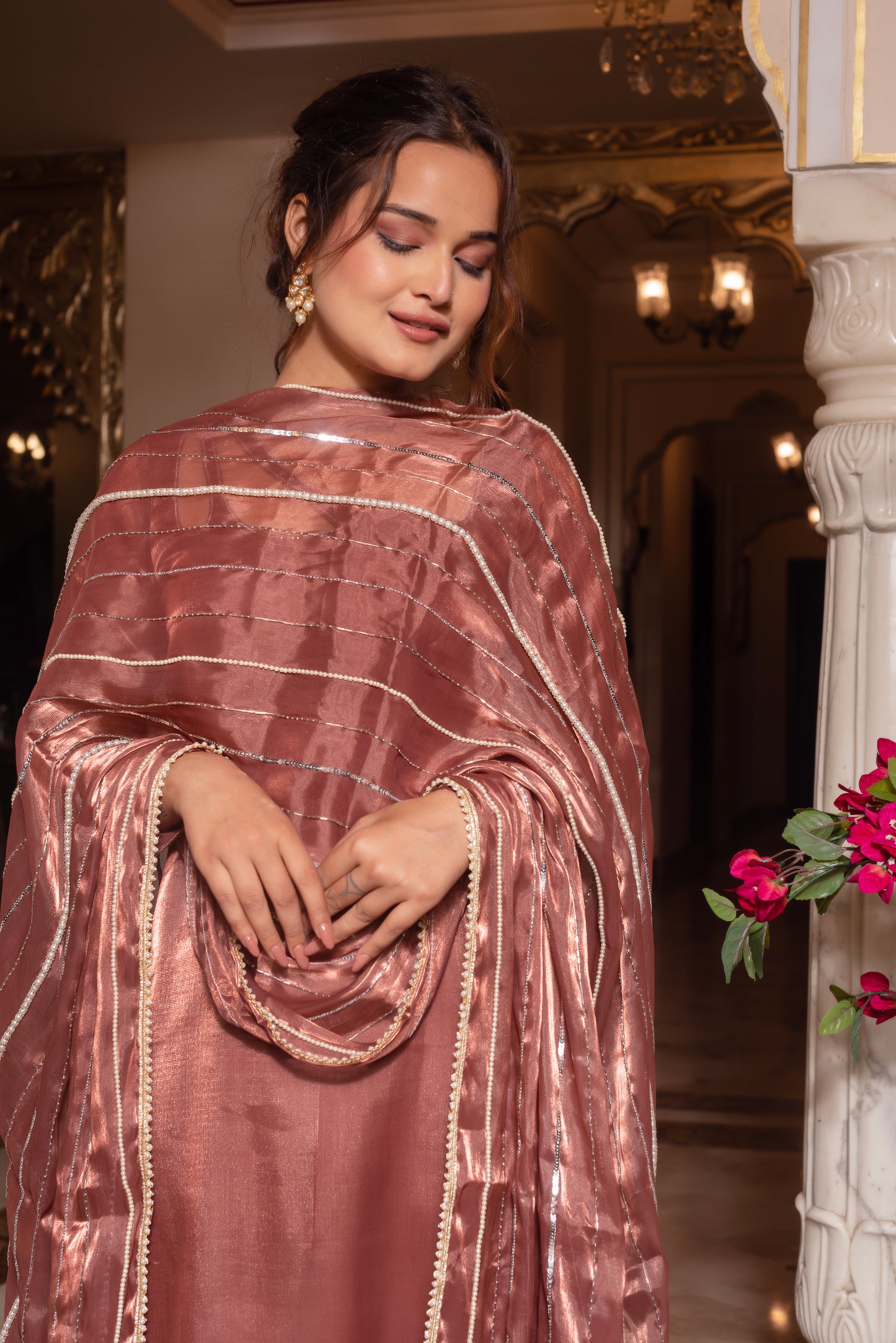 Rosegold Handwork Straight Suit Set