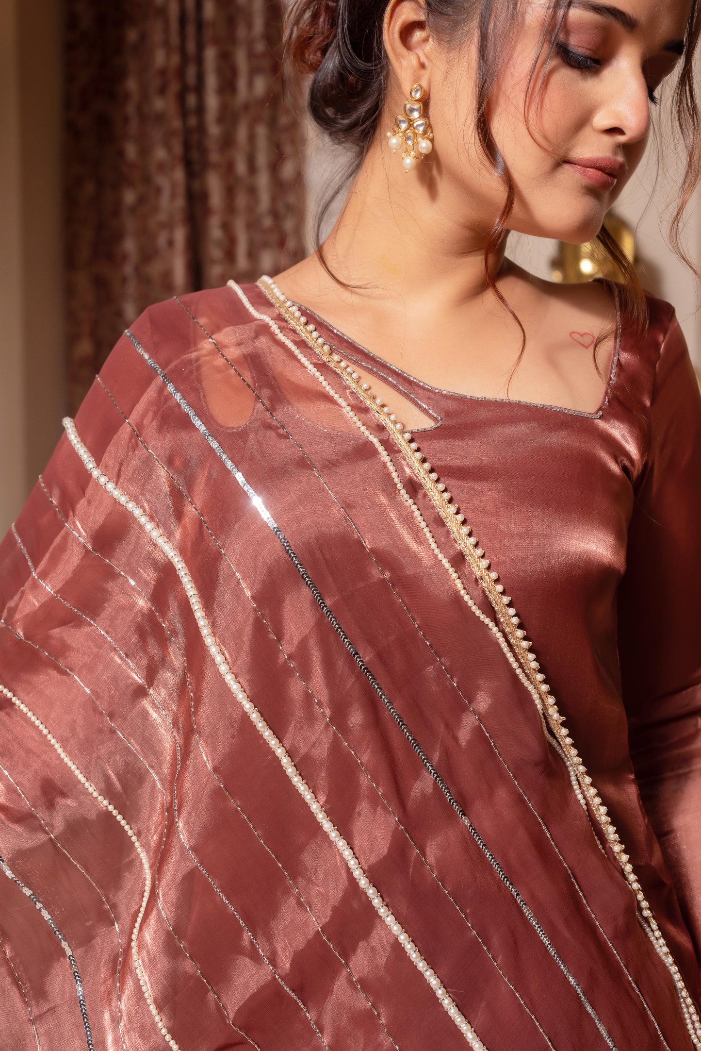 Rosegold Handwork Straight Suit Set