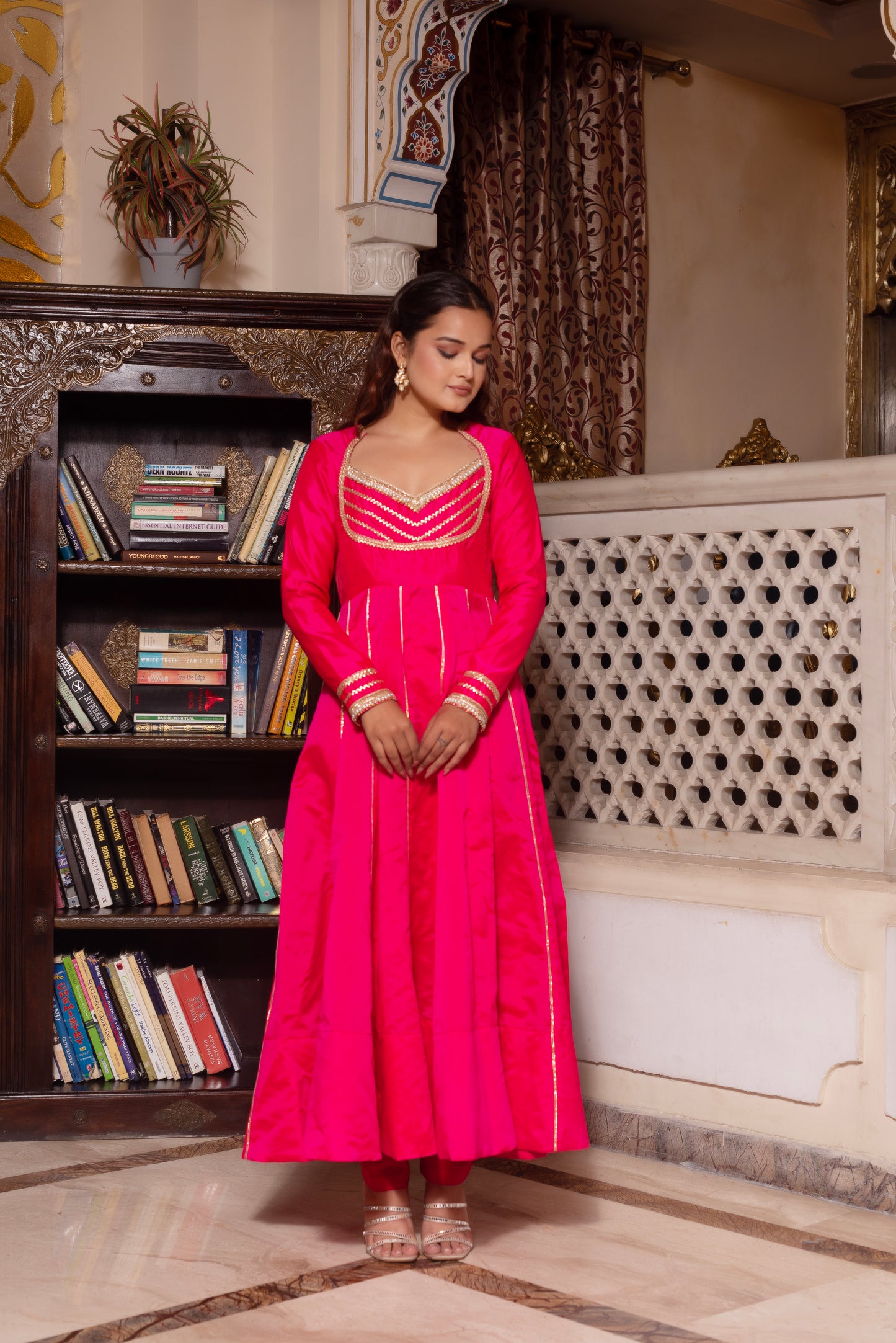 Rani Taffeta Gotapatti Anarkali Suit Set