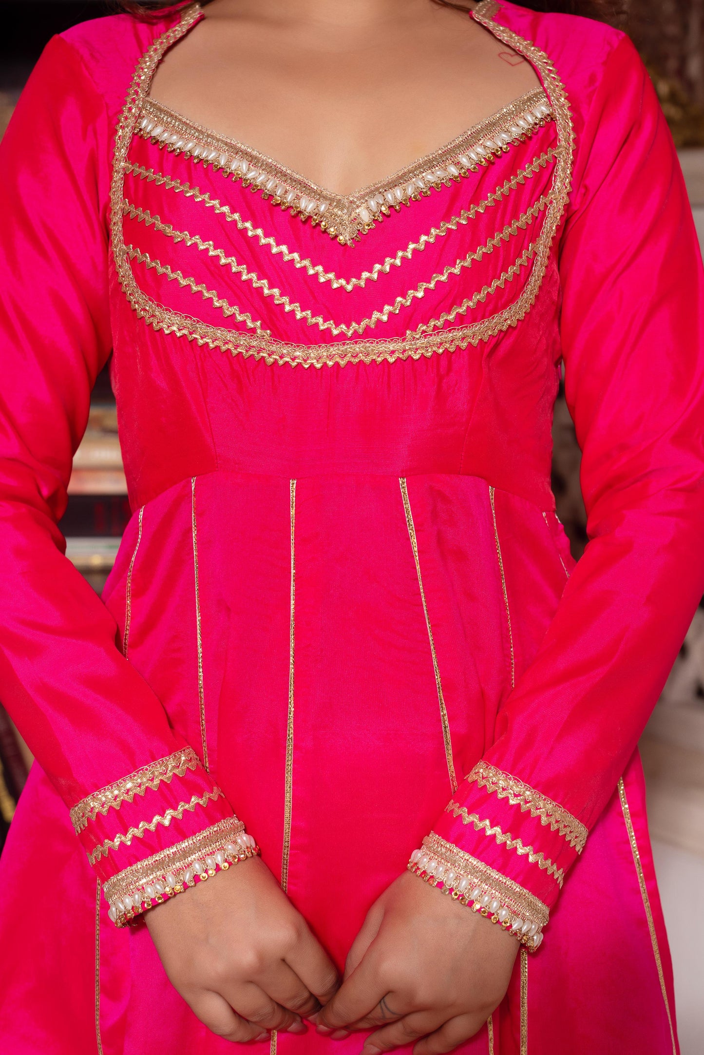 Rani Taffeta Gotapatti Anarkali Suit Set