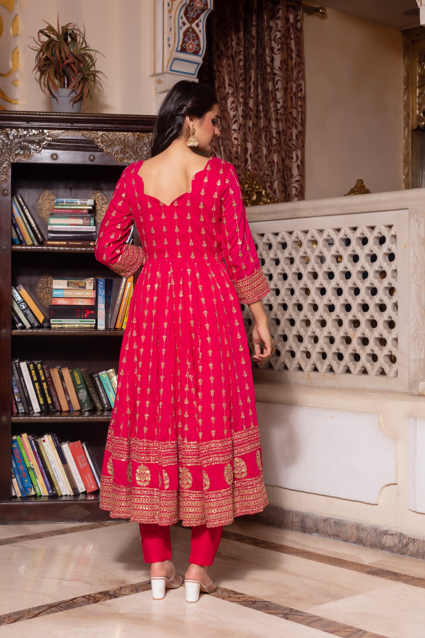 Rani Embroidered Sequined Anarkali Suit Set