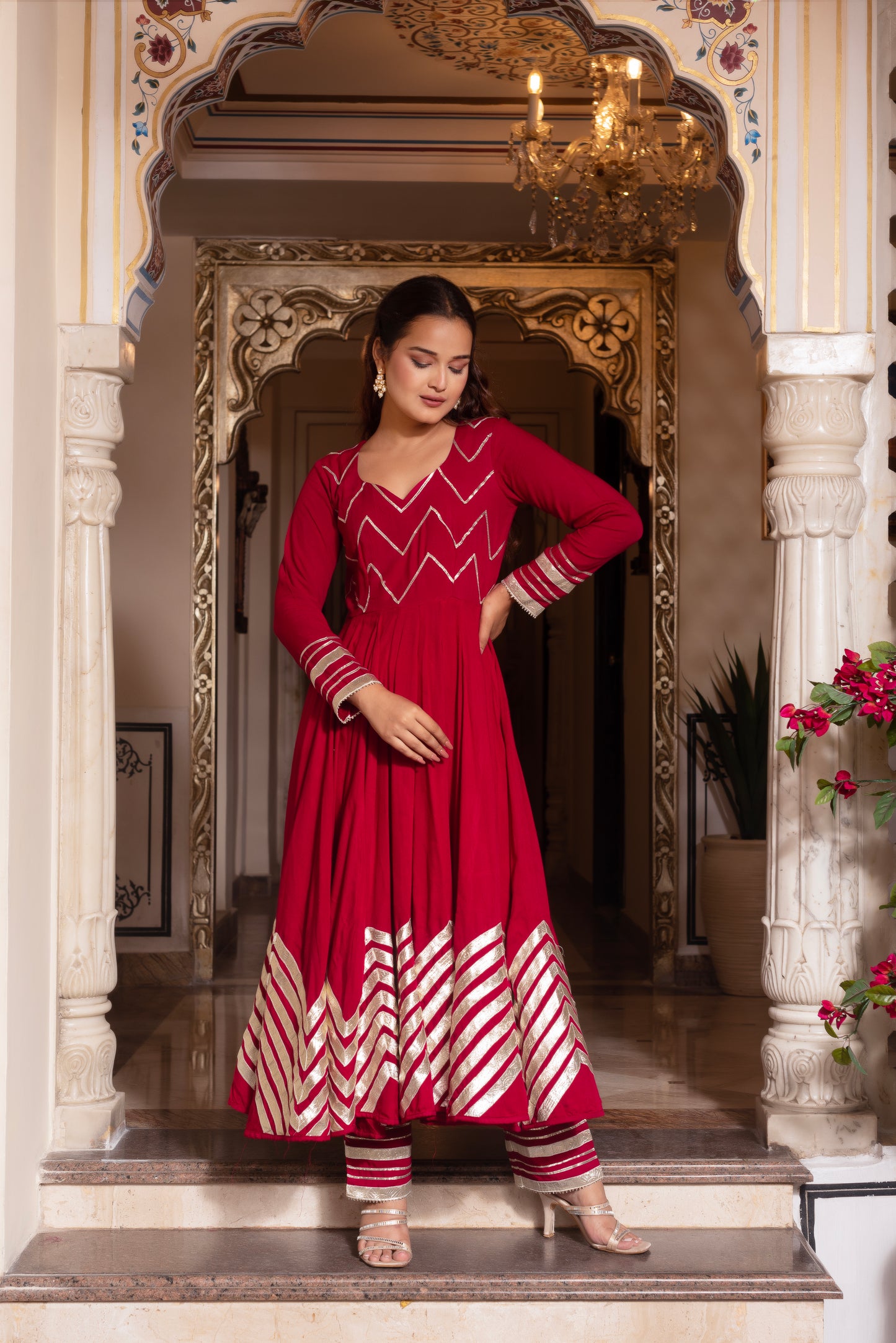 Rani Maroon Gotapatti Anarkali Suit Set
