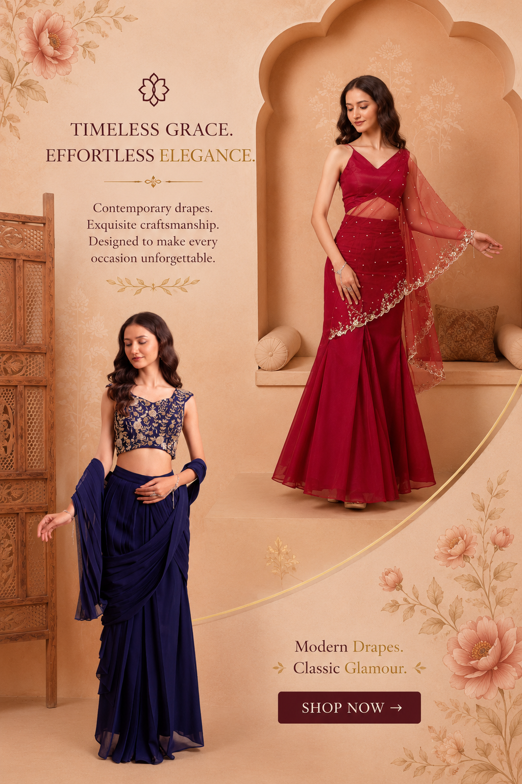 Pre-Drapped Saree