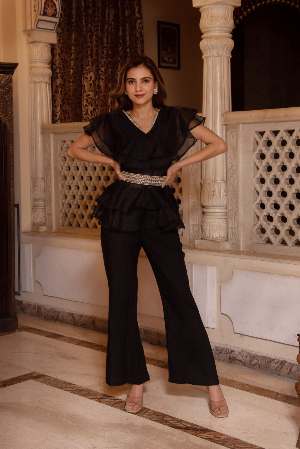 Arya Black Organza Coord Set