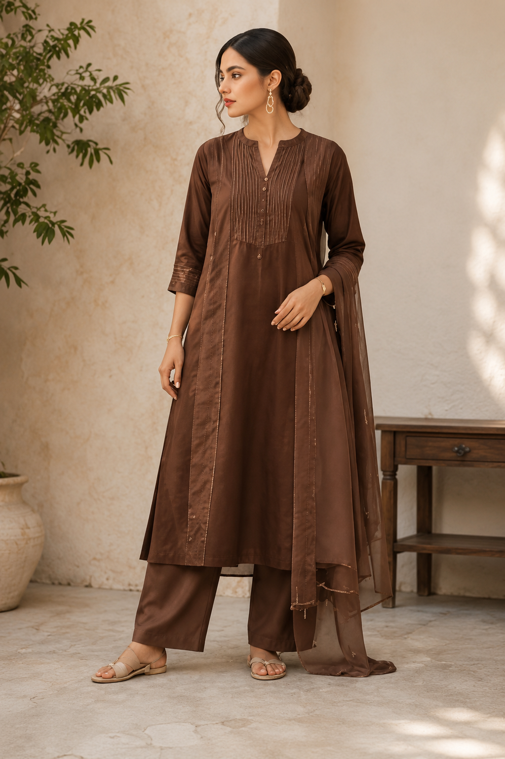 Cocoa Brown Suit Set