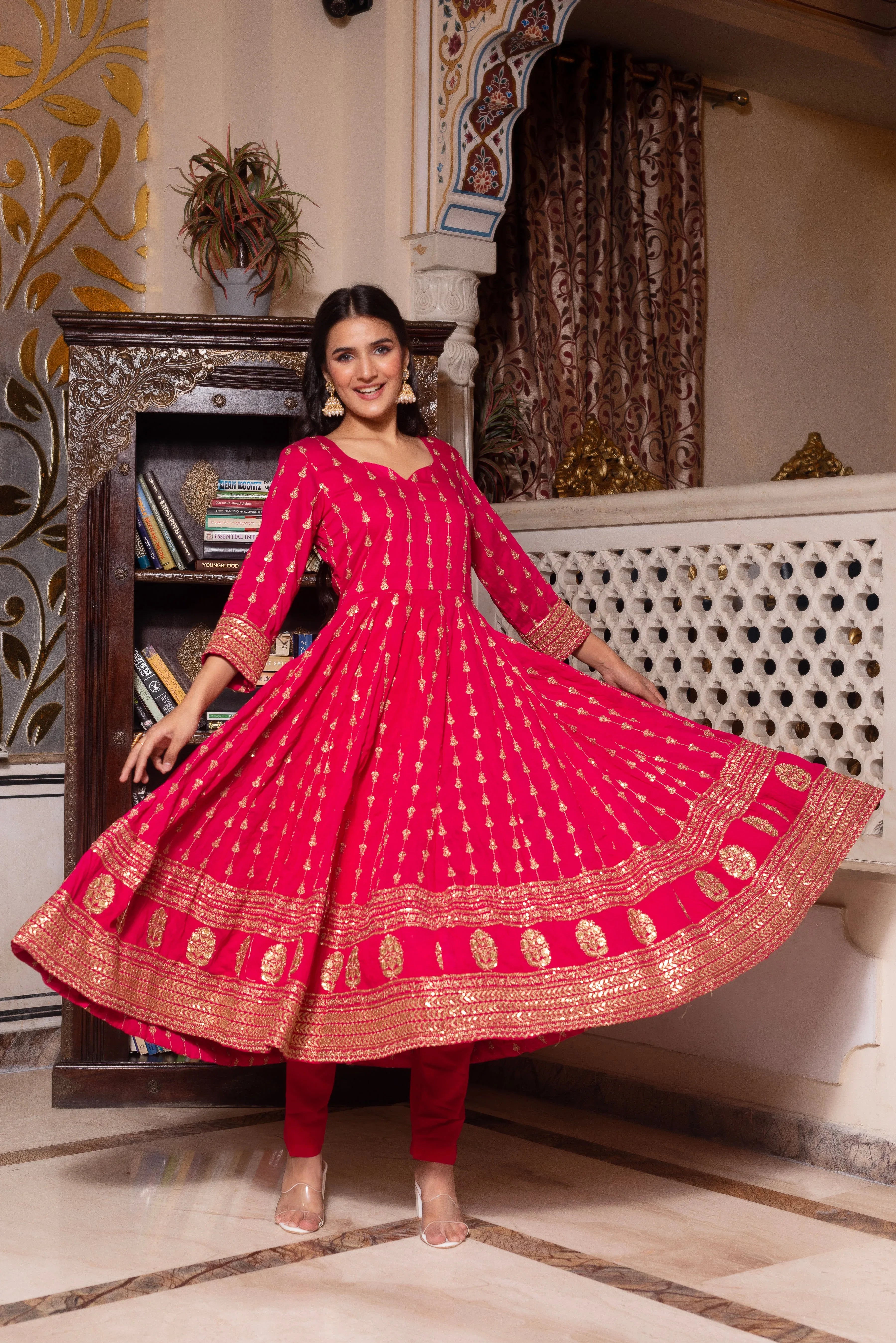 Rani Embroidered Sequined Anarkali Suit Set - LabelTrpika | Premium Womens Wear