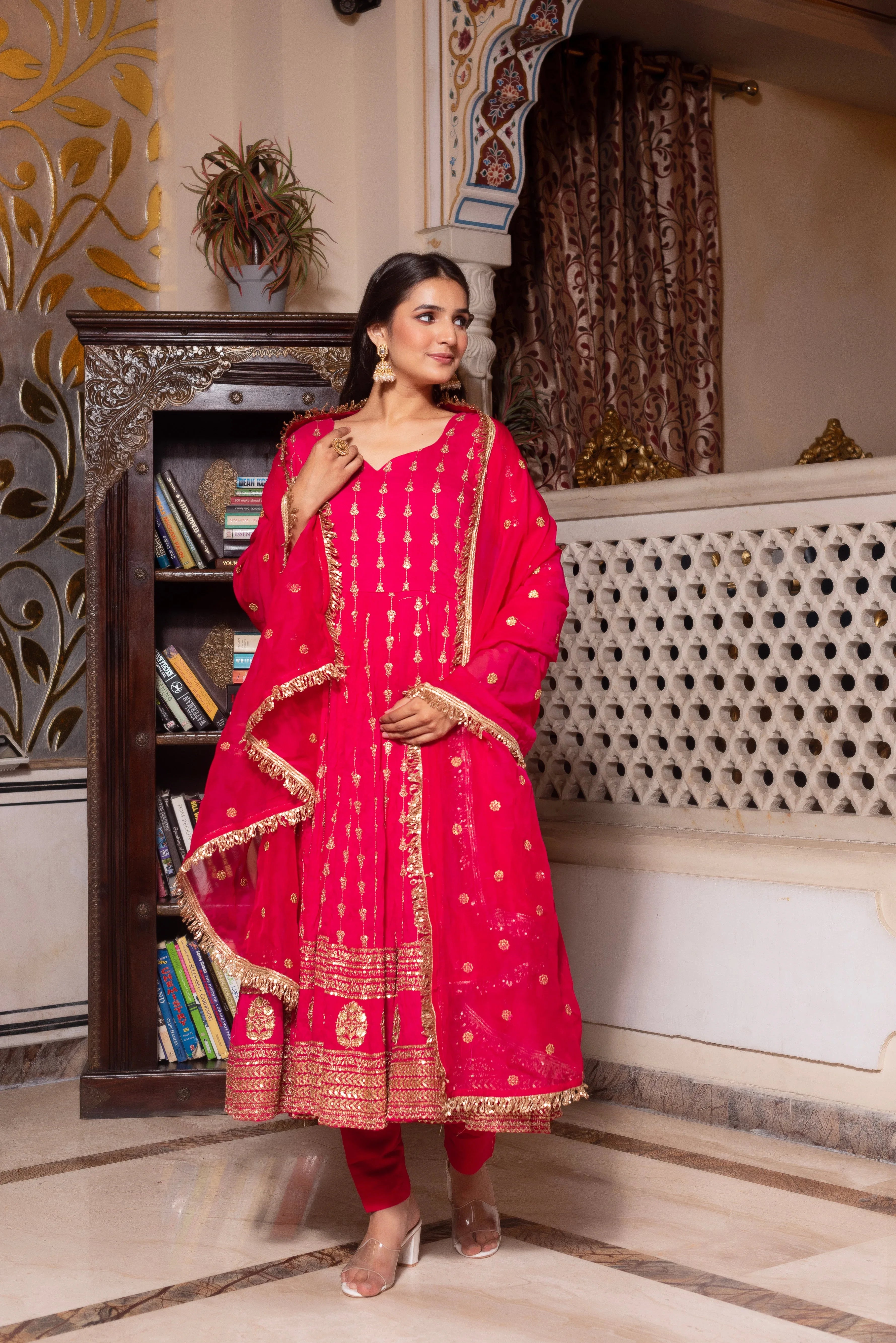 Rani Embroidered Sequined Anarkali Suit Set - LabelTrpika | Premium Womens Wear