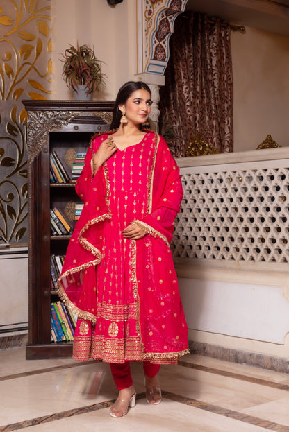 Rani Embroidered Sequined Anarkali Suit Set
