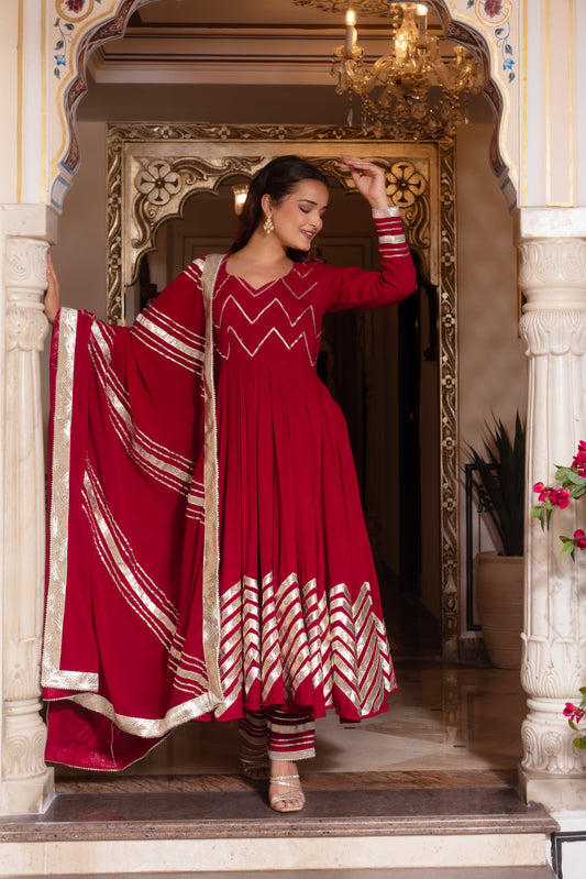 Rani Maroon Gotapatti Anarkali Suit Set