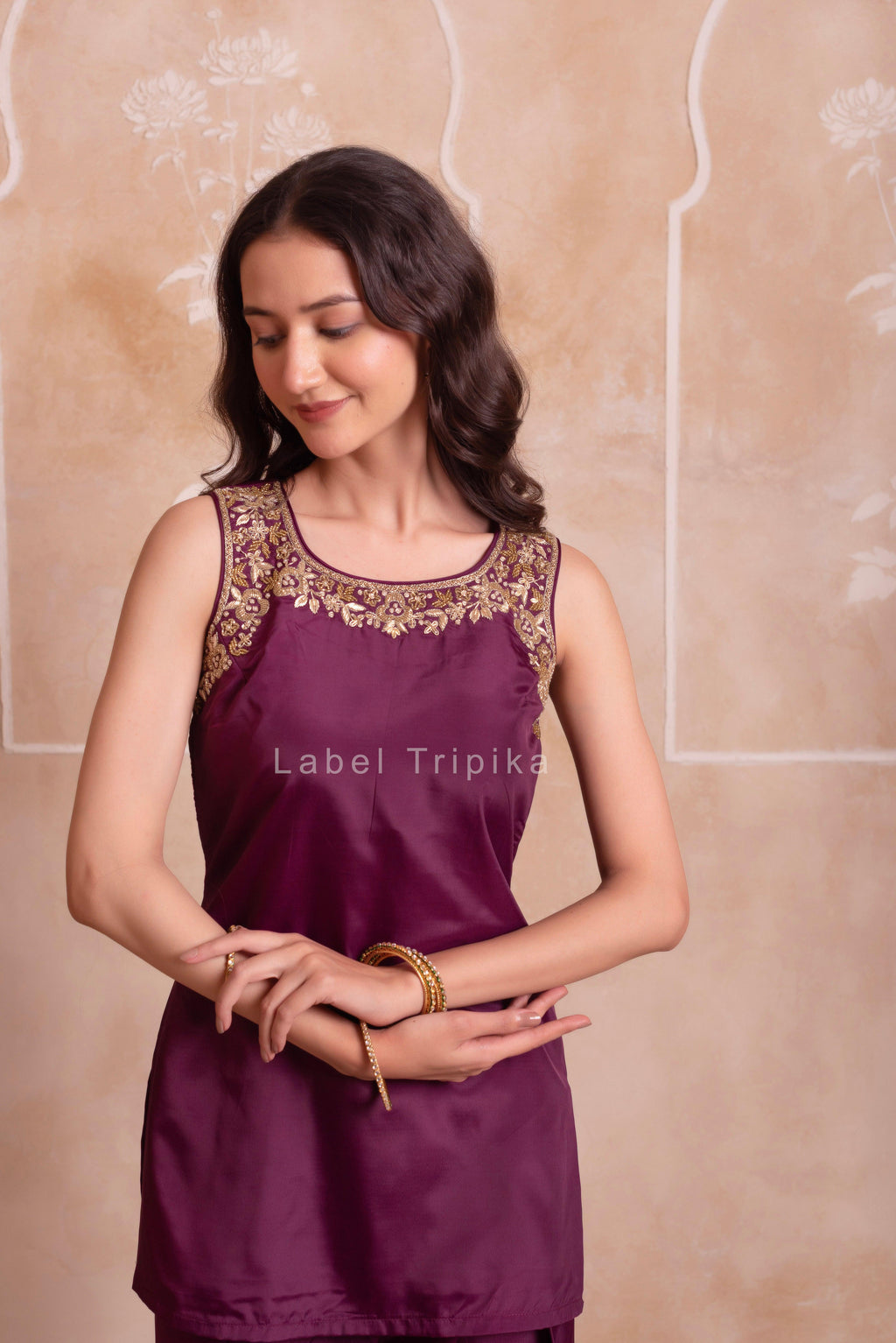 Purple Farshi Salwar Handwork Dupatta Set - LabelTrpika | Premium Womens Wear