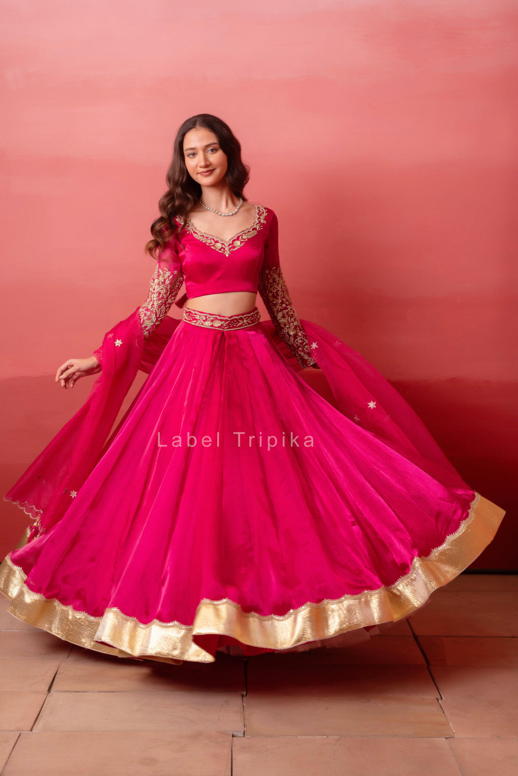 Rani Organza Handwork Gotapatti Lehenga Set with Handwork Blouse & Dupatta - LabelTrpika | Premium Womens Wear