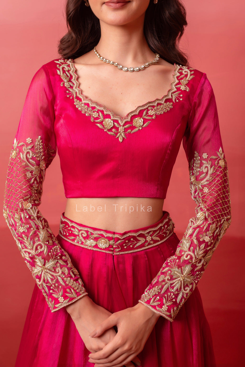 Rani Organza Handwork Gotapatti Lehenga Set with Handwork Blouse & Dupatta - LabelTrpika | Premium Womens Wear